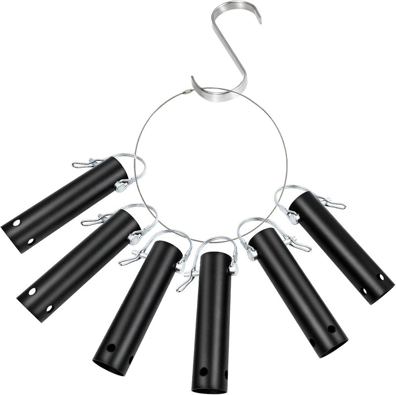 Feoang 6 Pack Pool Tool Holder and Organizer,Pool Cleaning Equipment Storage with 6 Pool Tool Holder,6 Hooks,Key Chain Loop and S Shaped Hook Easy Storage Pool Cleaning Equipment Storage for Pool Equipment - Image 1